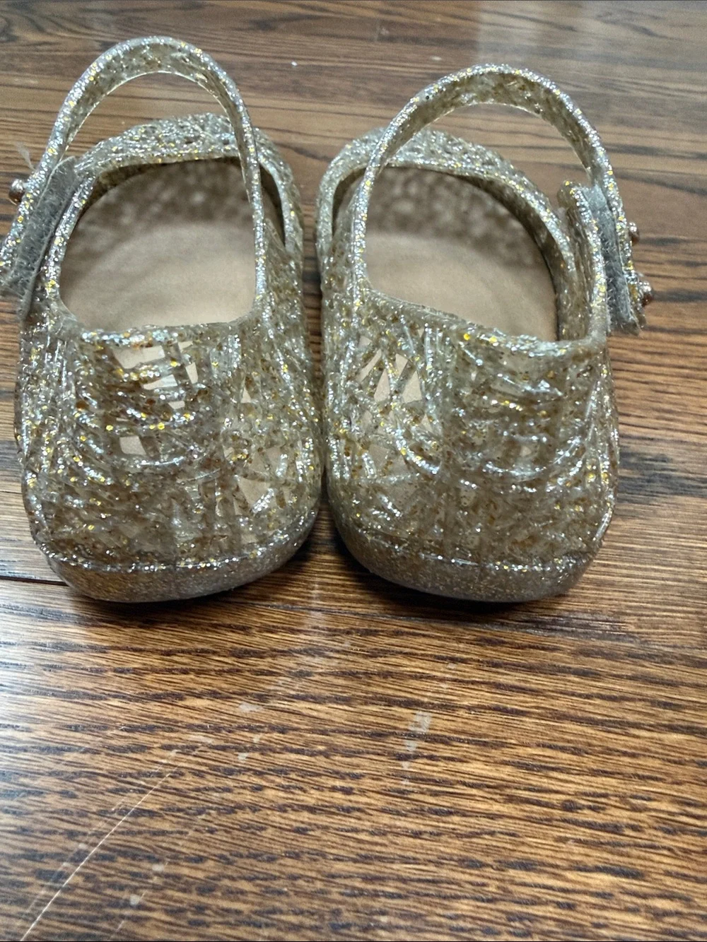 Mini Melissa Gold Glitter Jellies